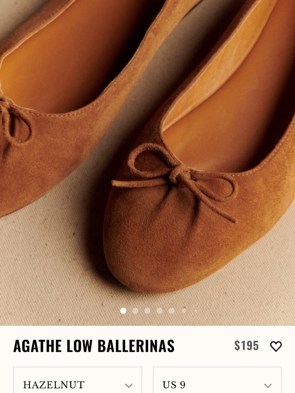 Sezane Agathe Ballerinas — Hazelnut Suede